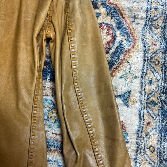 Vintage 1920s Gita Leather MFG Cow Hide Leather Jacket Small - Picture 8 of 12